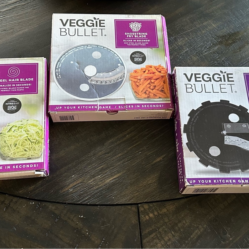 Veggie Bullet Blades Set Angel Hair Udon‎ Shoestring Fry Replacement Parts